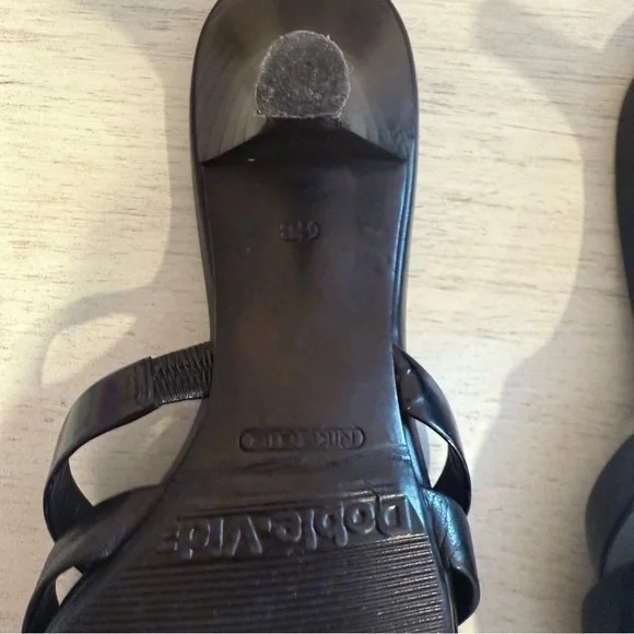 Cole Haan Air Alina Slide Black Patent Low Heel Sandals Size 6.5 in Box - Picture 9 of 9